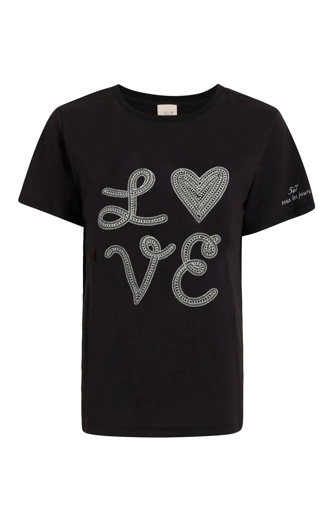 Tees & Pullovers<Cinq à Sept Love Heart Tee Black/Plaster
