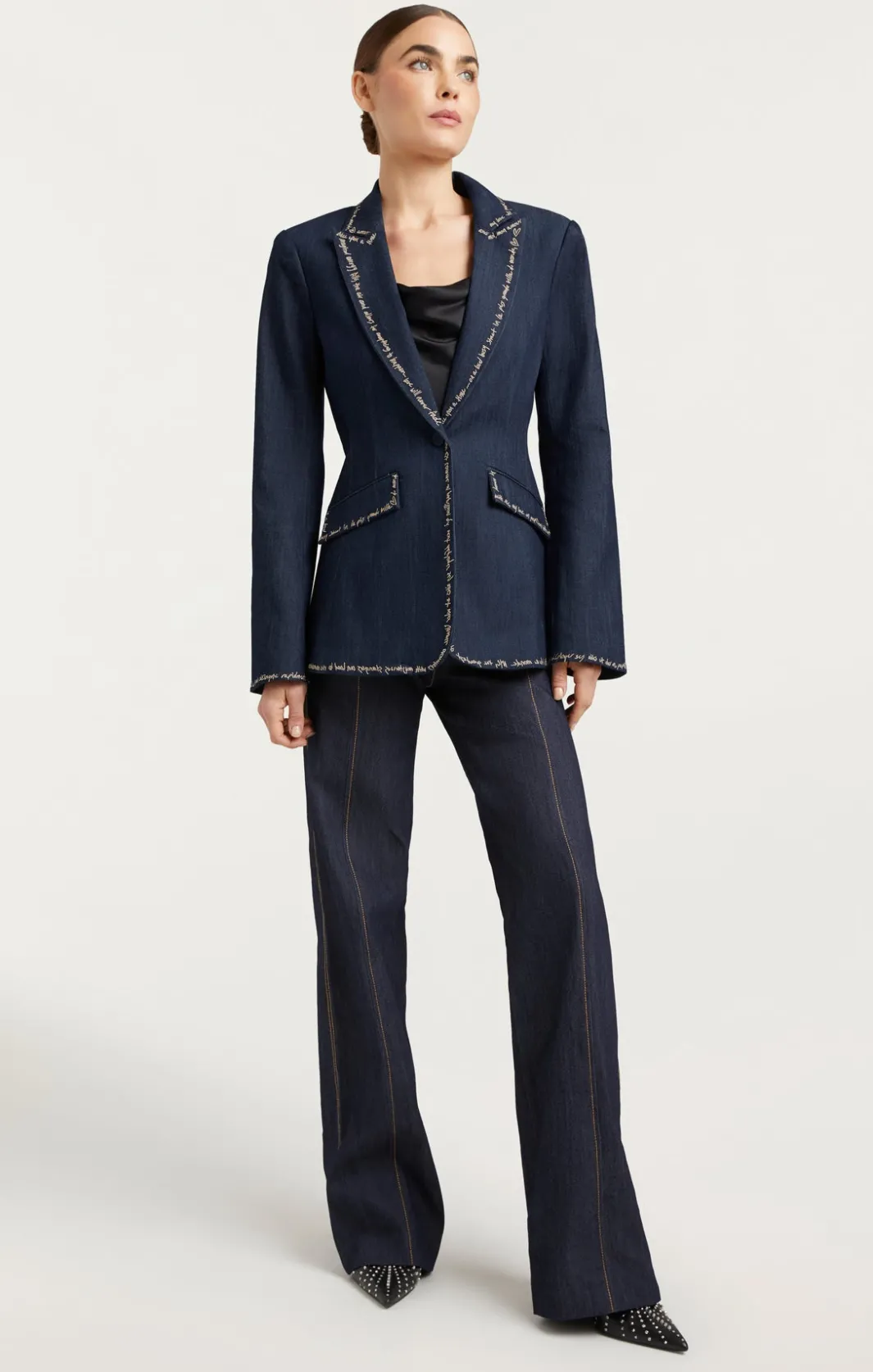 Blazers | Jackets<Cinq à Sept Love Letter Denim Cheyenne Blazer Indigo