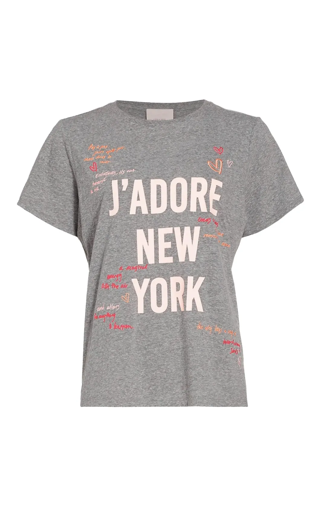 Tees & Pullovers<Cinq à Sept Love Letter Jadore New York Tee HeatherGreyMulti