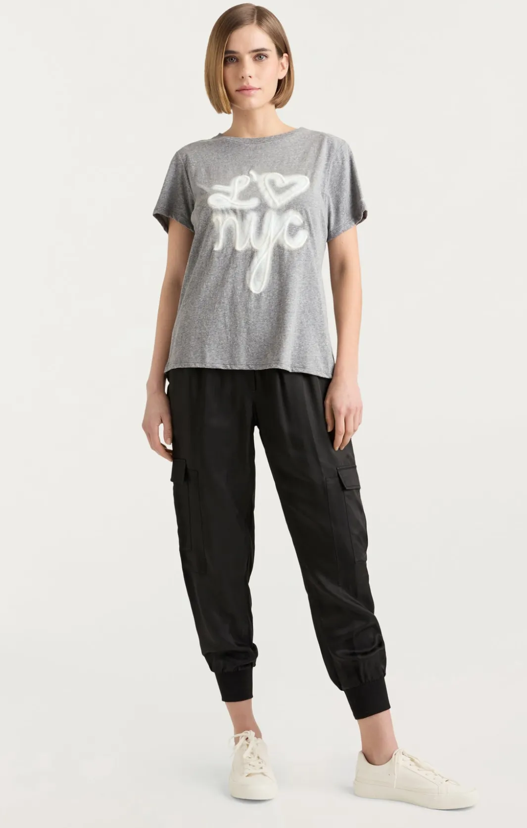 Tees & Pullovers<Cinq à Sept Love NYC Tee HeatherGrey/white