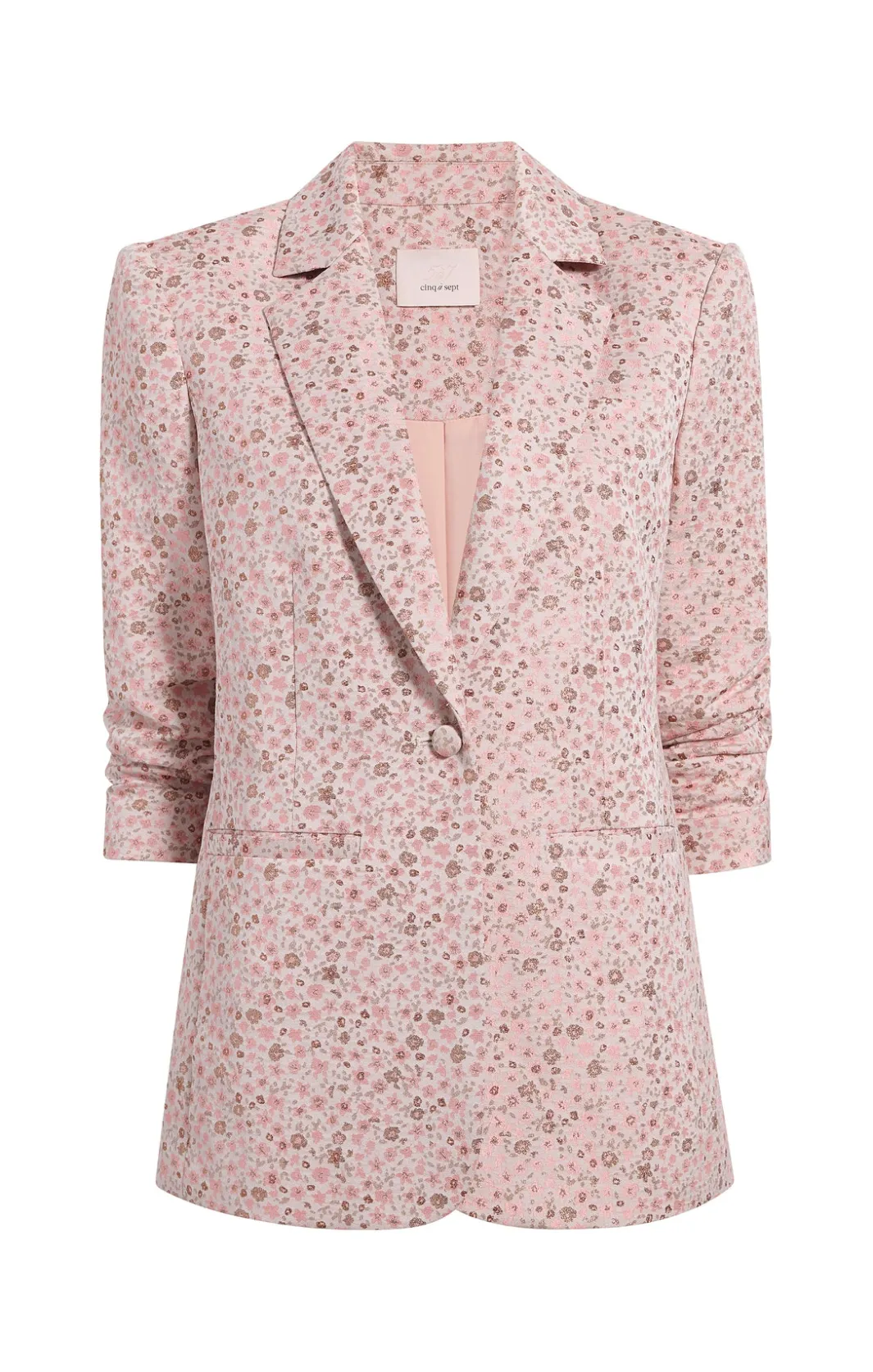 Jackets<Cinq à Sept Lurex Jacquard Khloe Blazer PaleRoseMulti