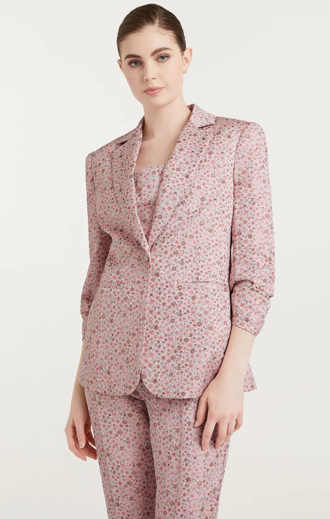 Jackets<Cinq à Sept Lurex Jacquard Khloe Blazer PaleRoseMulti