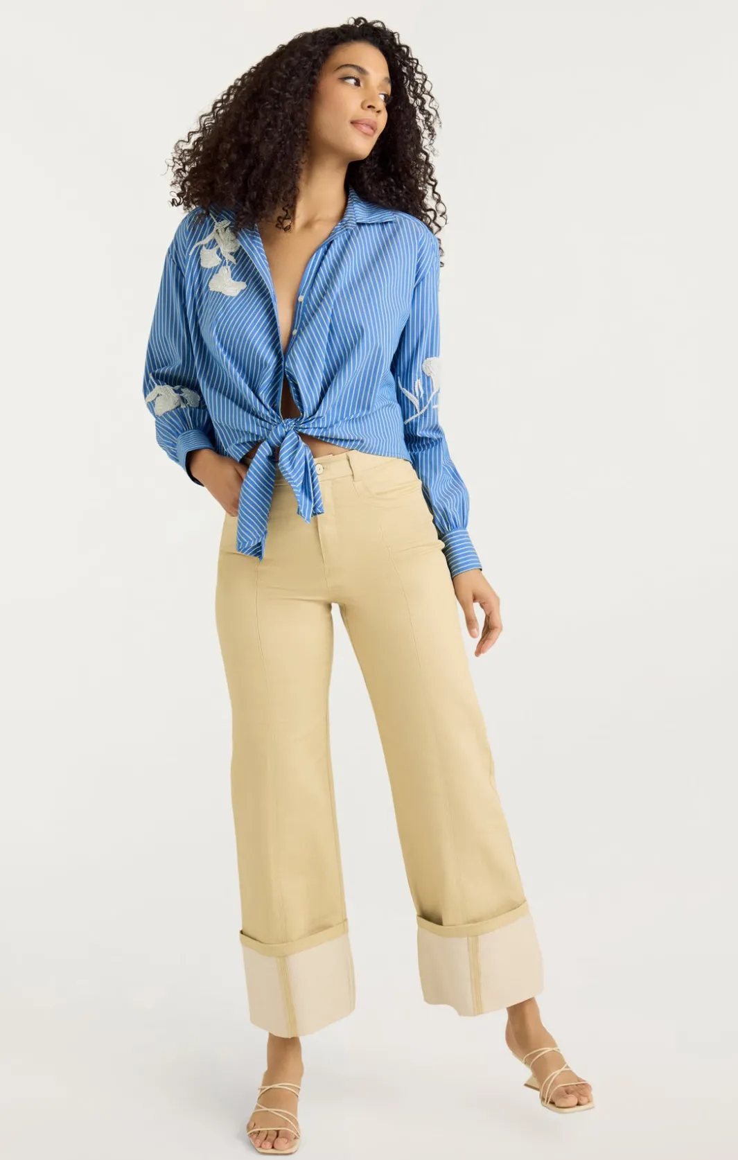 Long Sleeve Tops<Cinq à Sept Lya Stripe Marianna Top OxfordBlue/Chamomile