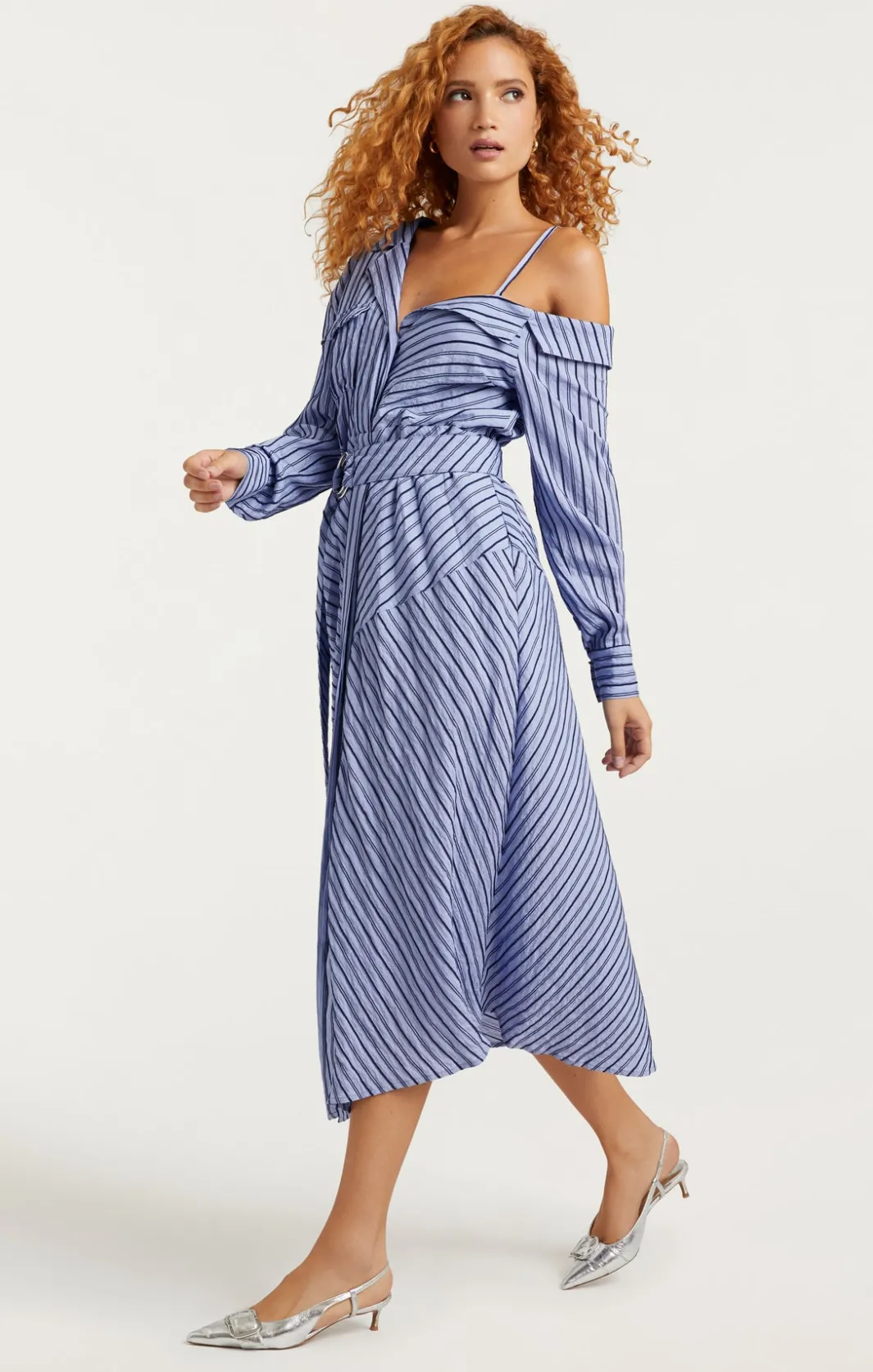 Midi<Cinq à Sept Marcella Dress Navy/raincloud
