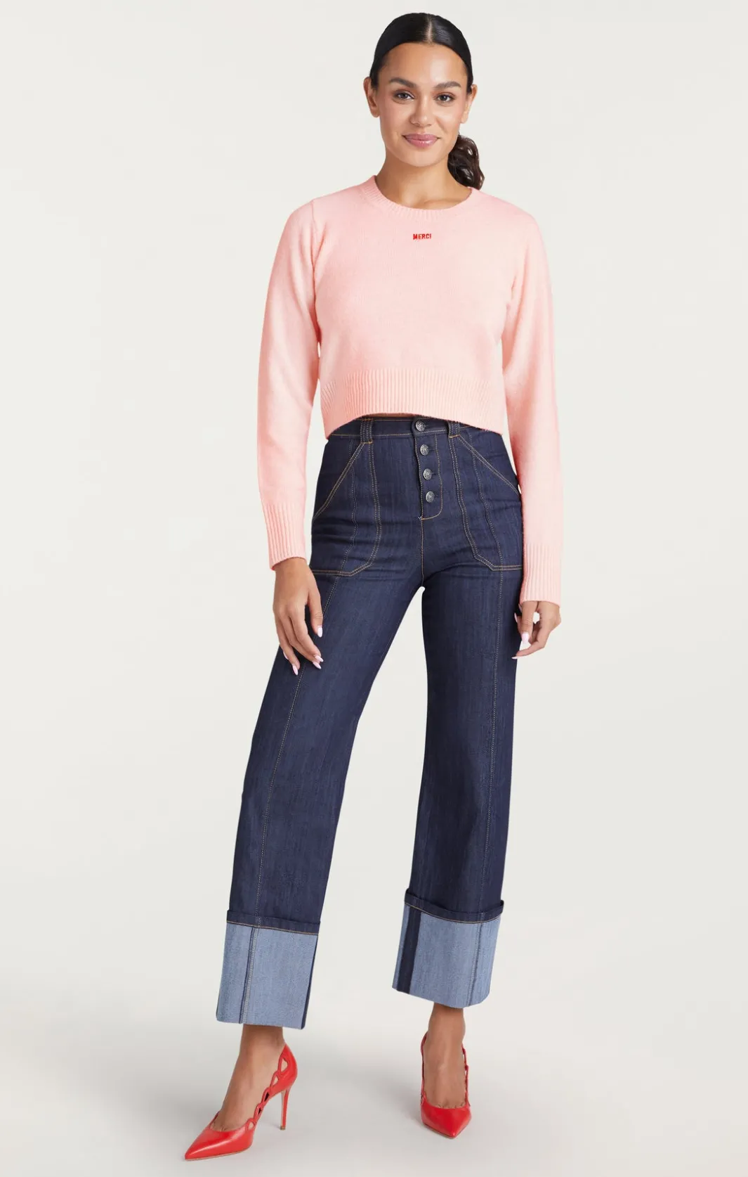 Sweaters & Knits | Sweaters & Knits<Cinq à Sept Merci Cropped Pullover Oleander