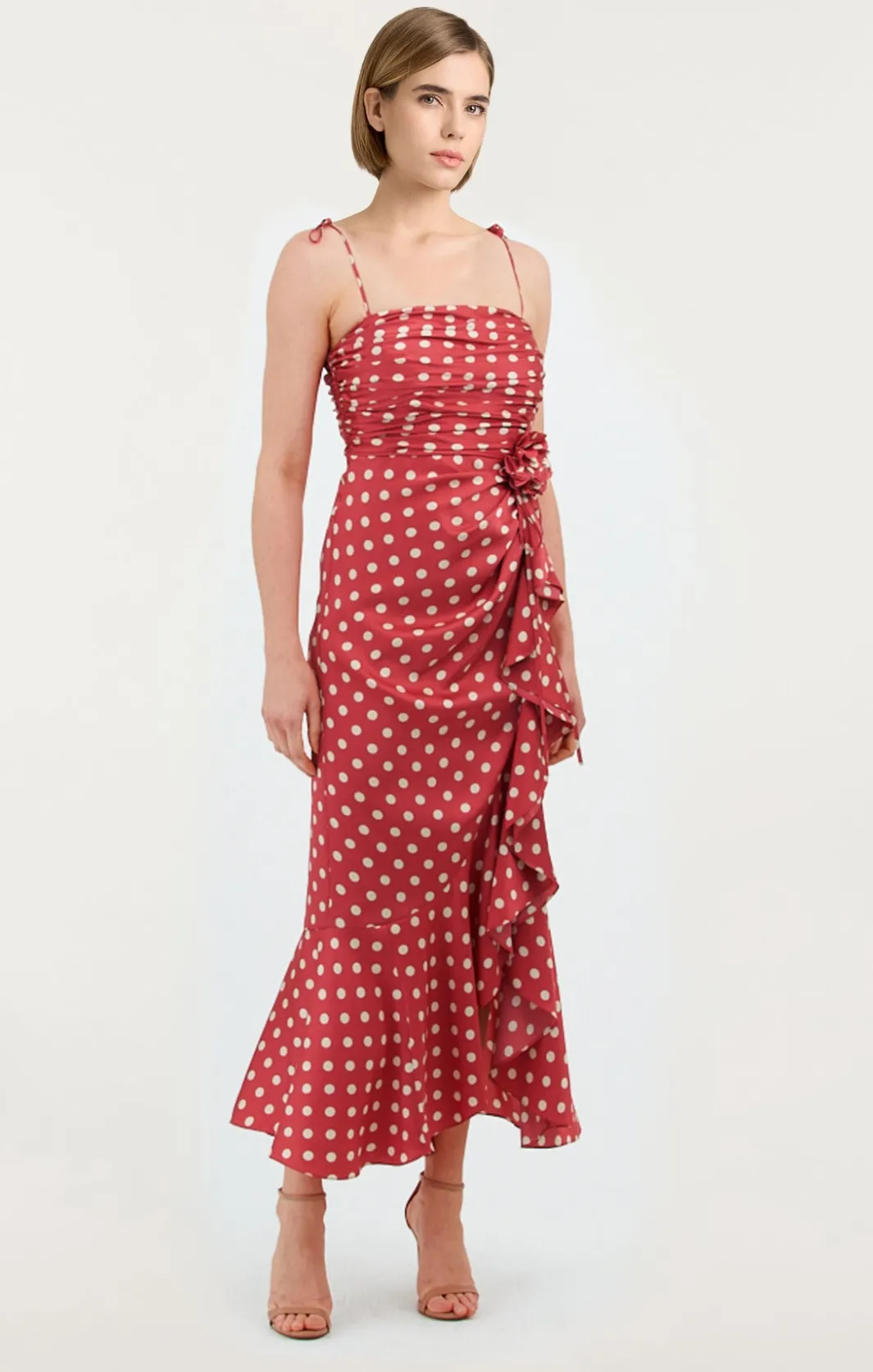 Midi | Cocktail & Evening<Cinq à Sept Mireya Dress SourCherry/Plaster