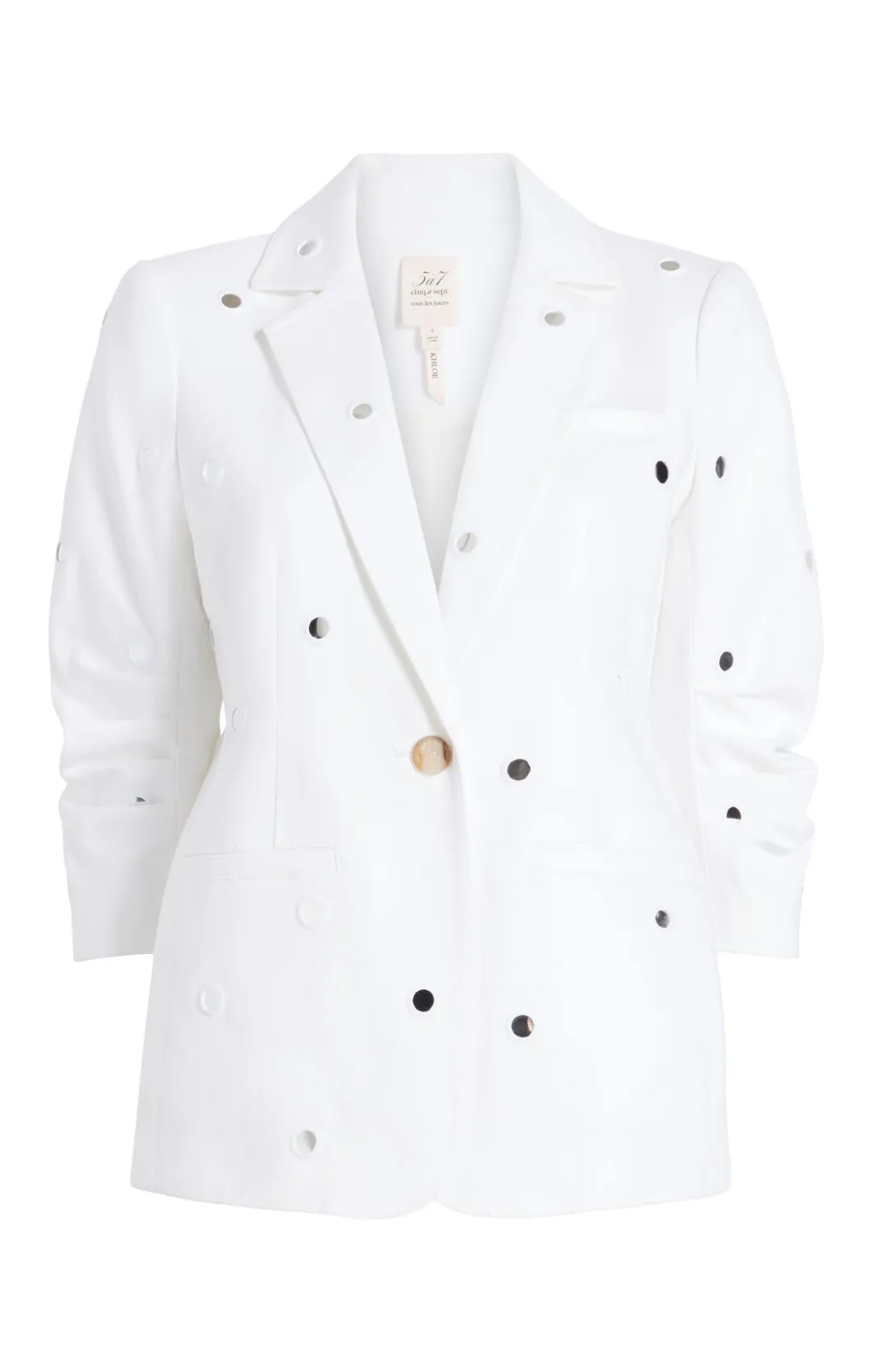 Blazers | Denim<Cinq à Sept Mirror Denim Khloe Blazer White