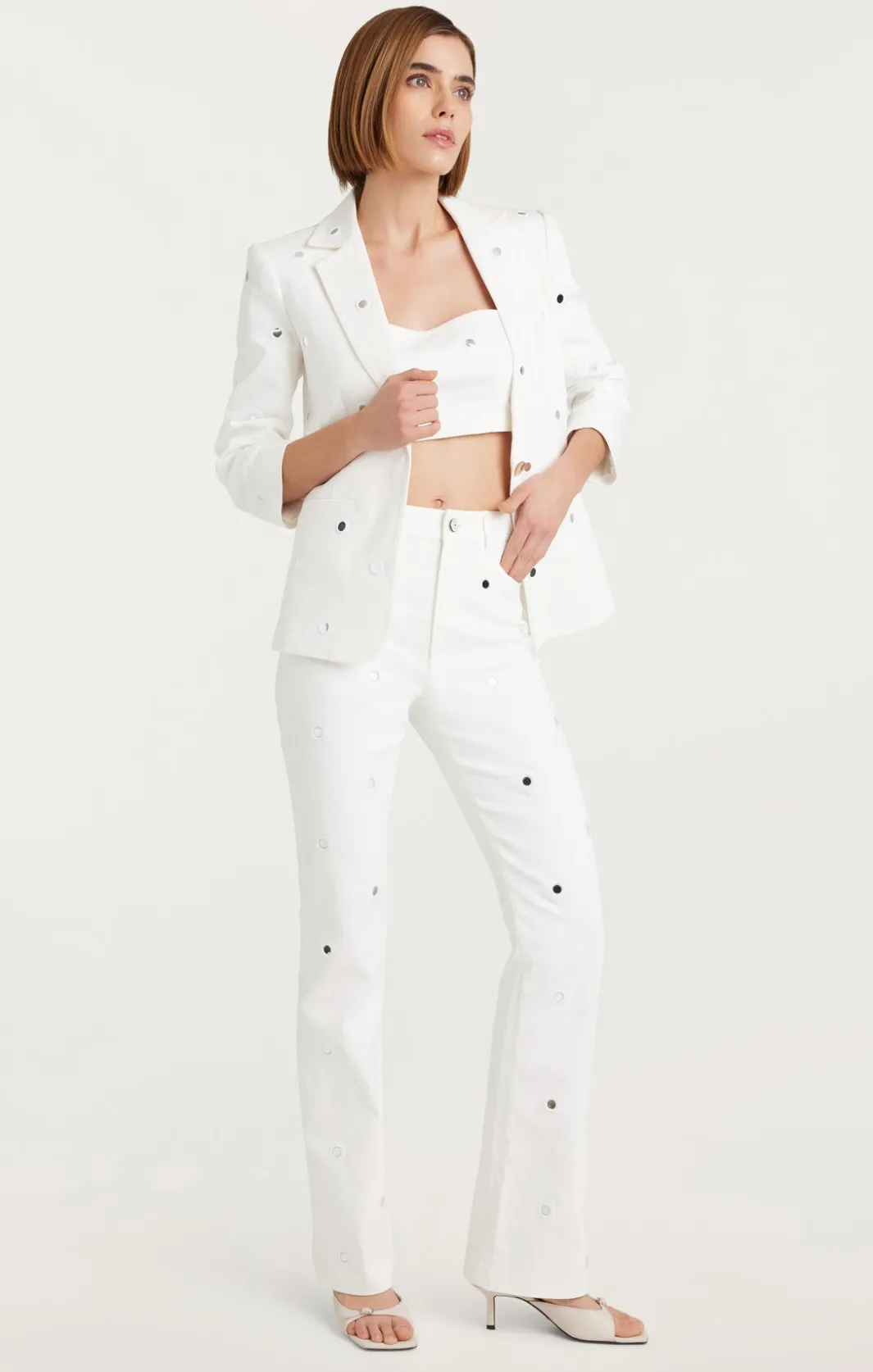Blazers | Denim<Cinq à Sept Mirror Denim Khloe Blazer White