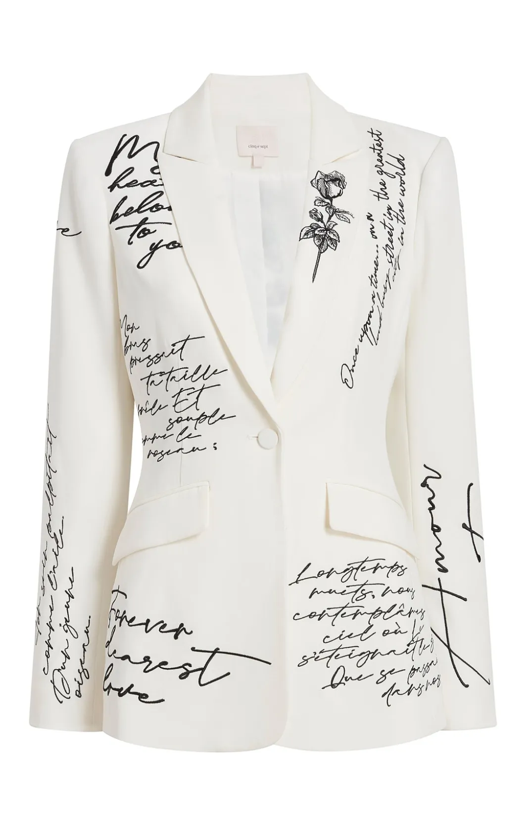 Jackets<Cinq à Sept Mon Amour Embellished Cheyenne Blazer Ivory/black