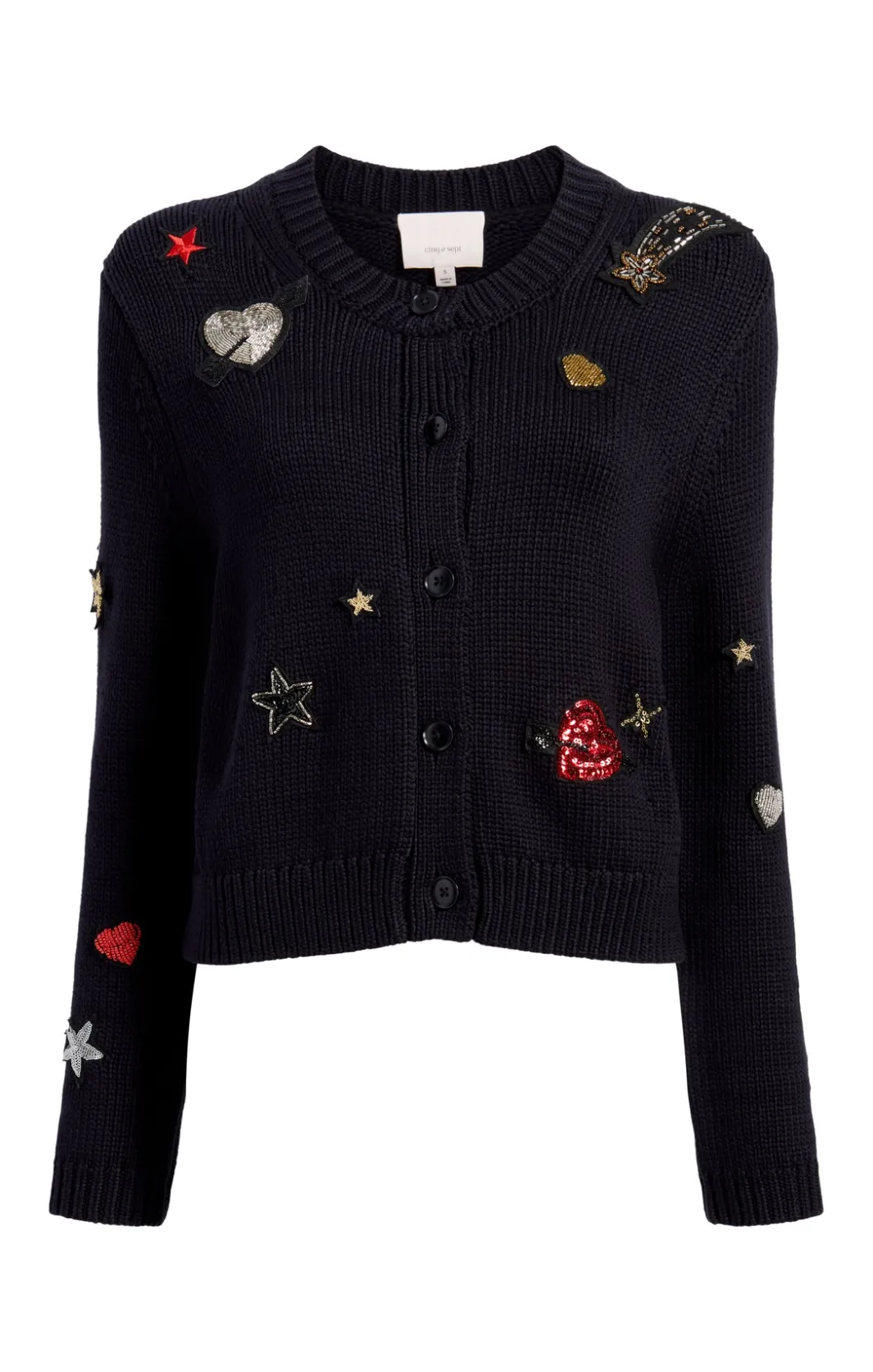 Sweaters & Knits | Sweaters & Knits<Cinq à Sept Nebula Embellished Piera Cardigan Black