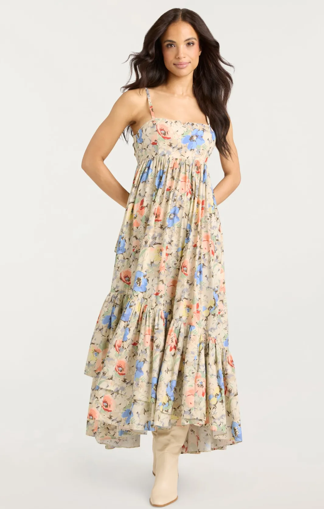 Midi<Cinq à Sept Painted Garden Hailey Dress IvoryMulti