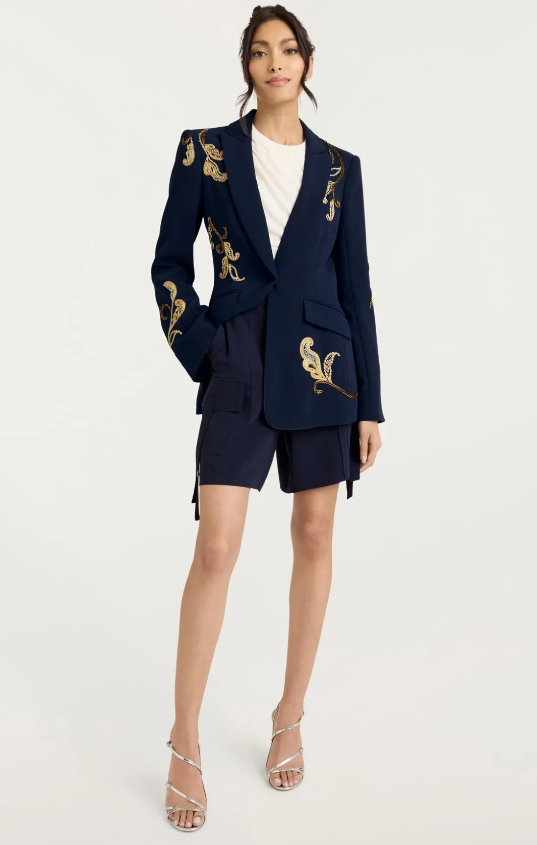 Blazers<Cinq à Sept Paisley Embellished Cheyenne Blazer NavyMulti
