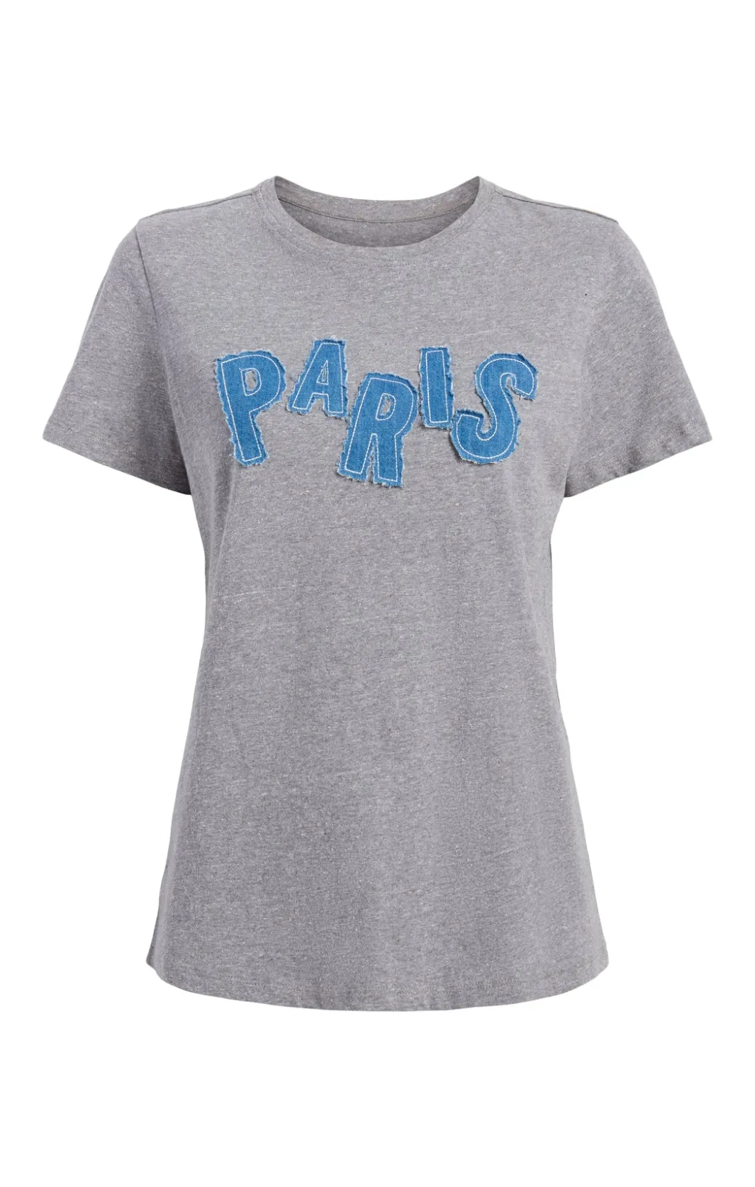 Tees & Pullovers<Cinq à Sept Patched Denim Paris Tee HeatherGrey
