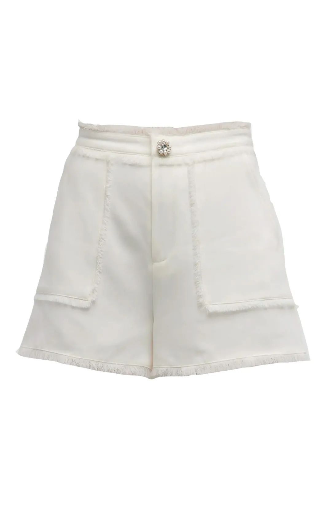 Shorts<Cinq à Sept Pearl Ditsy Flower Crepe Allen Ivory