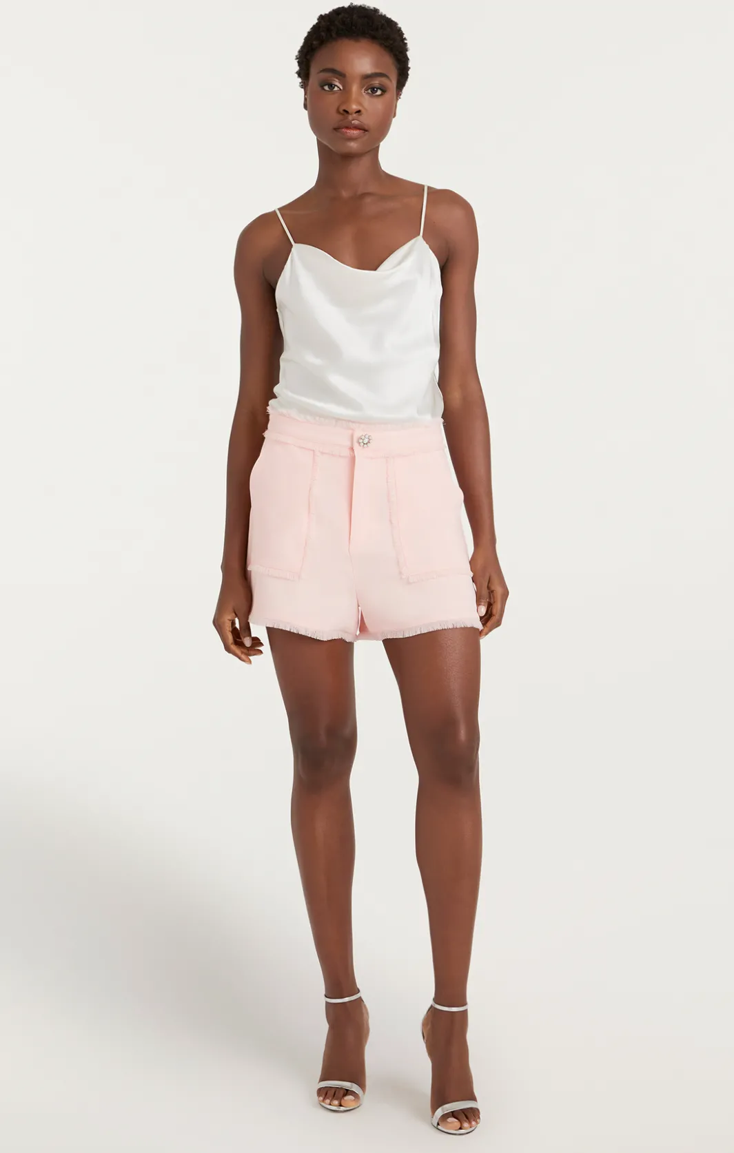 Shorts<Cinq à Sept Pearl Ditsy Flower Crepe Allen PaleRose