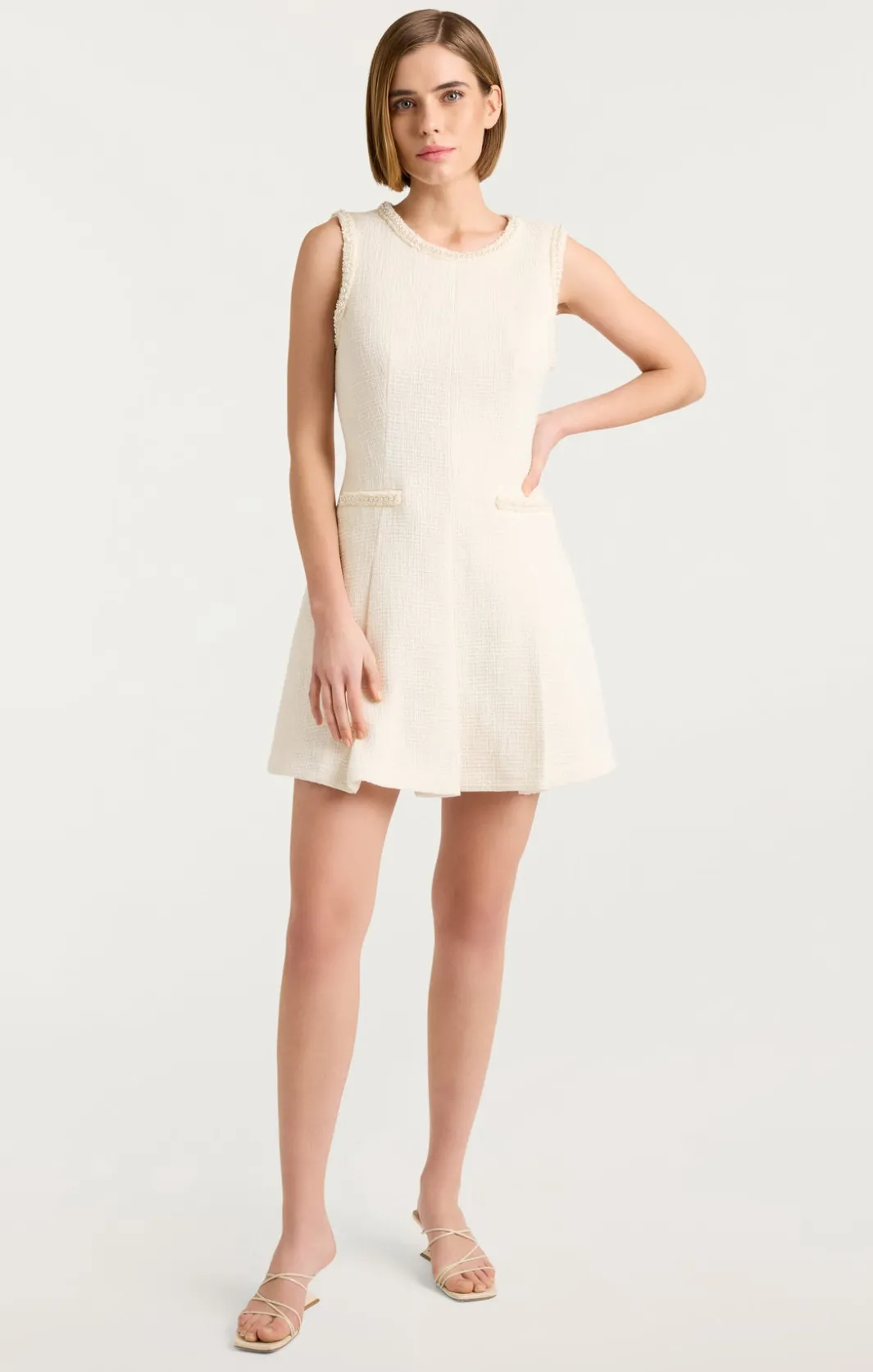 Mini<Cinq à Sept Pearl Sleeveless Nova Dress Ivory