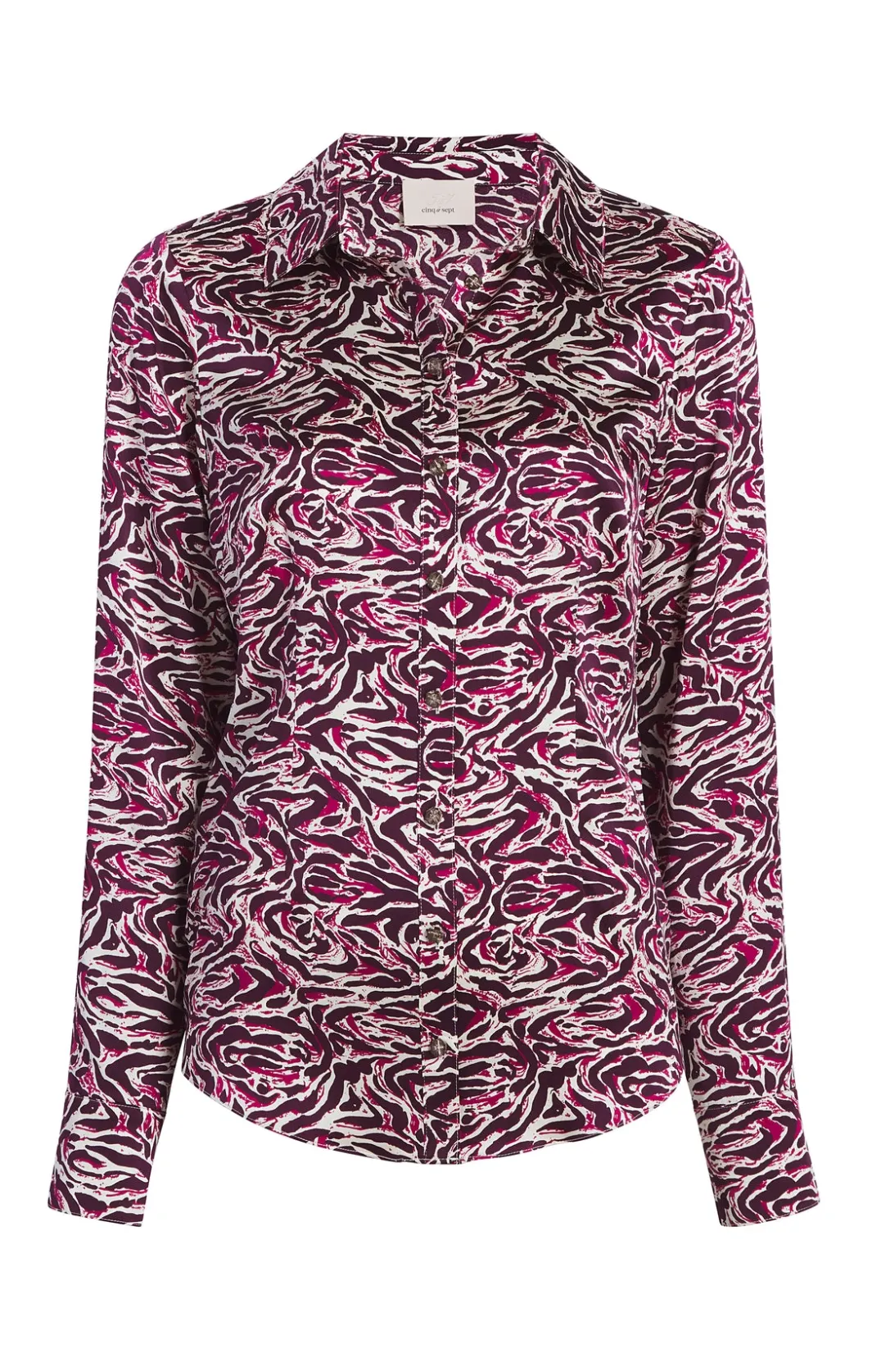 Long Sleeve Tops<Cinq à Sept Petra Top InkstrokesDarkPlumMulti