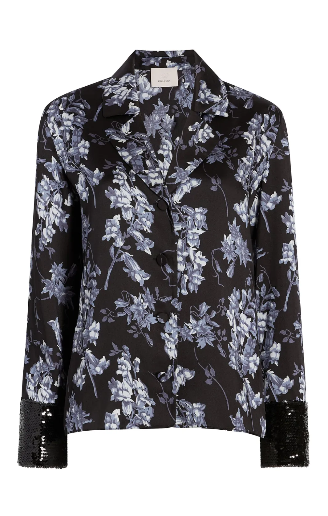 Long Sleeve Tops<Cinq à Sept Phoebe Top CoastalFloralBlackMulti