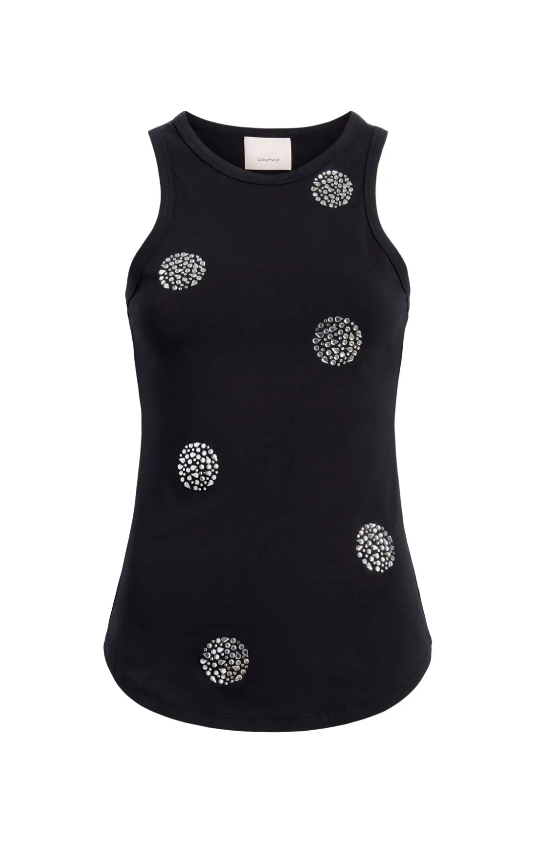 Tank Tops & Camisoles<Cinq à Sept Polka Dot Embellished Lizzie Tank Black/Silver