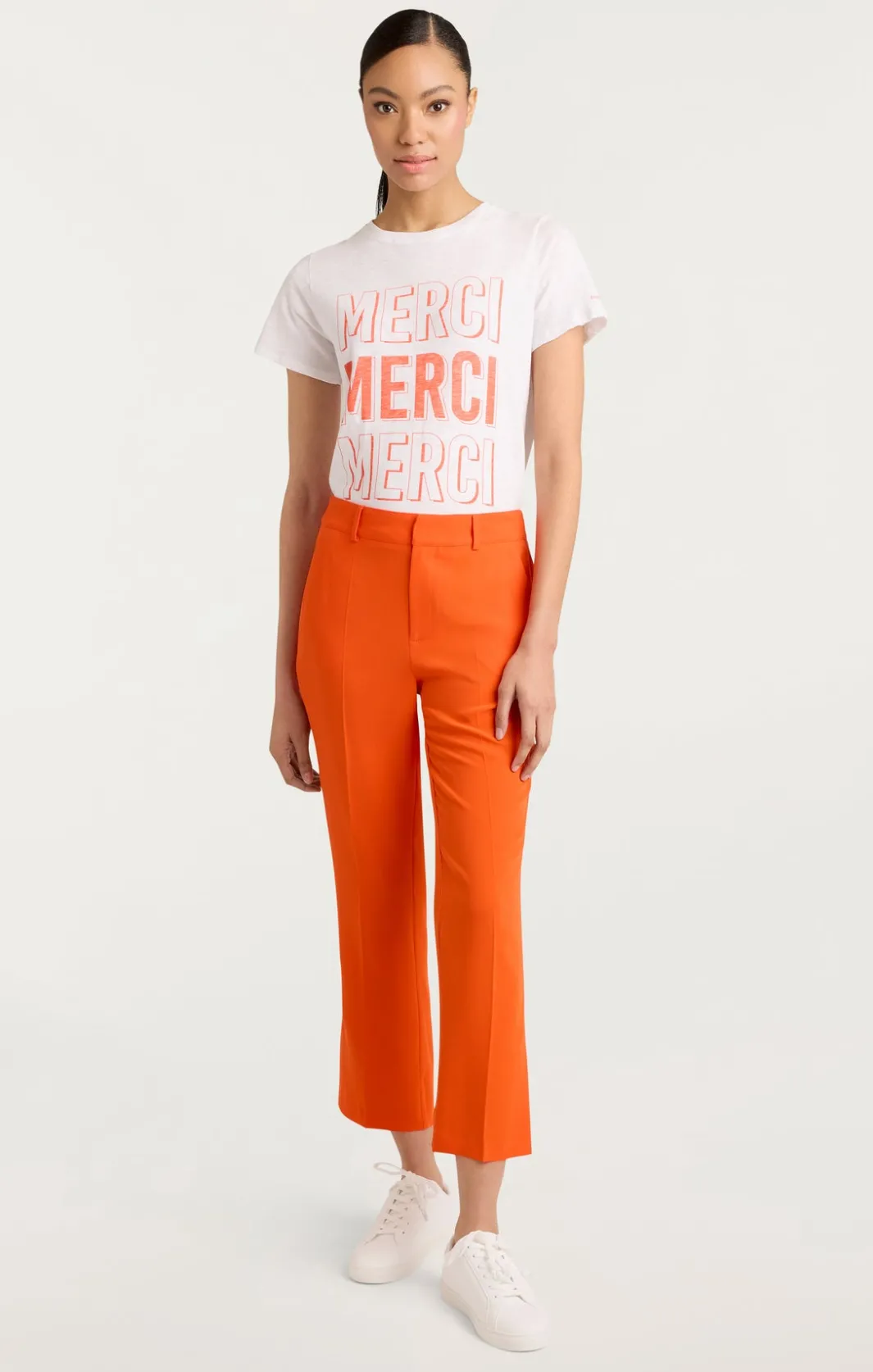 Tees & Pullovers<Cinq à Sept Pop Up Merci Merci Merci Tee White/CherryTomato
