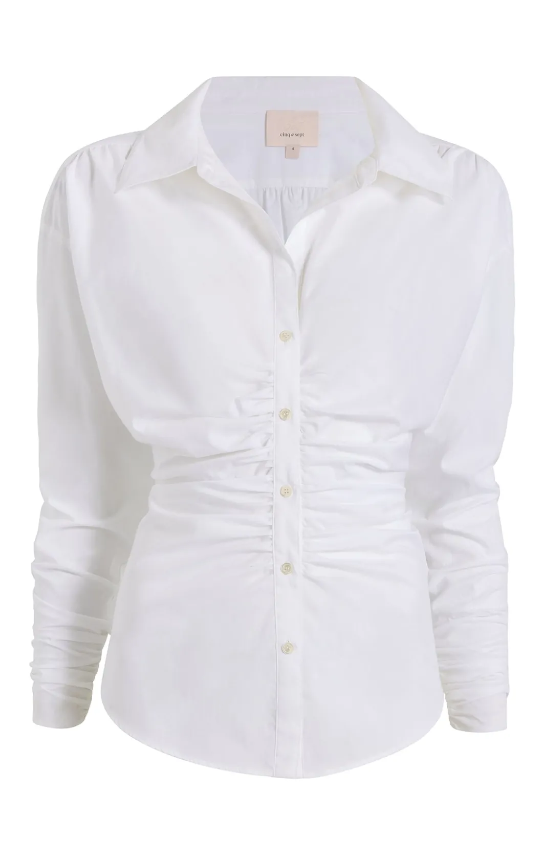 Long Sleeve Tops<Cinq à Sept Poplin Arden Top White