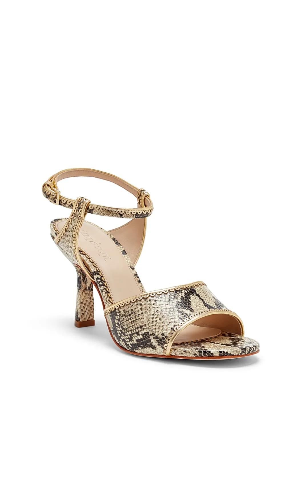 Shoes<Cinq à Sept Rebecca Ankle Strap Sandal NaturalMulti/Gold