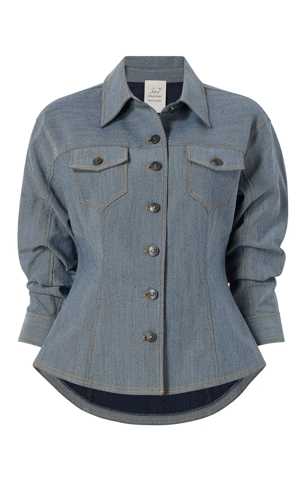 Jackets | Denim<Cinq à Sept Reverse Denim Scrunched Canyon Jacket LightIndigo