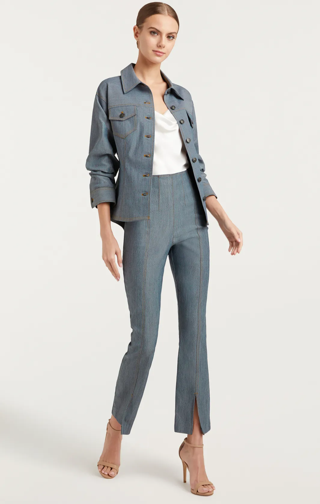 Jackets | Denim<Cinq à Sept Reverse Denim Scrunched Canyon Jacket LightIndigo