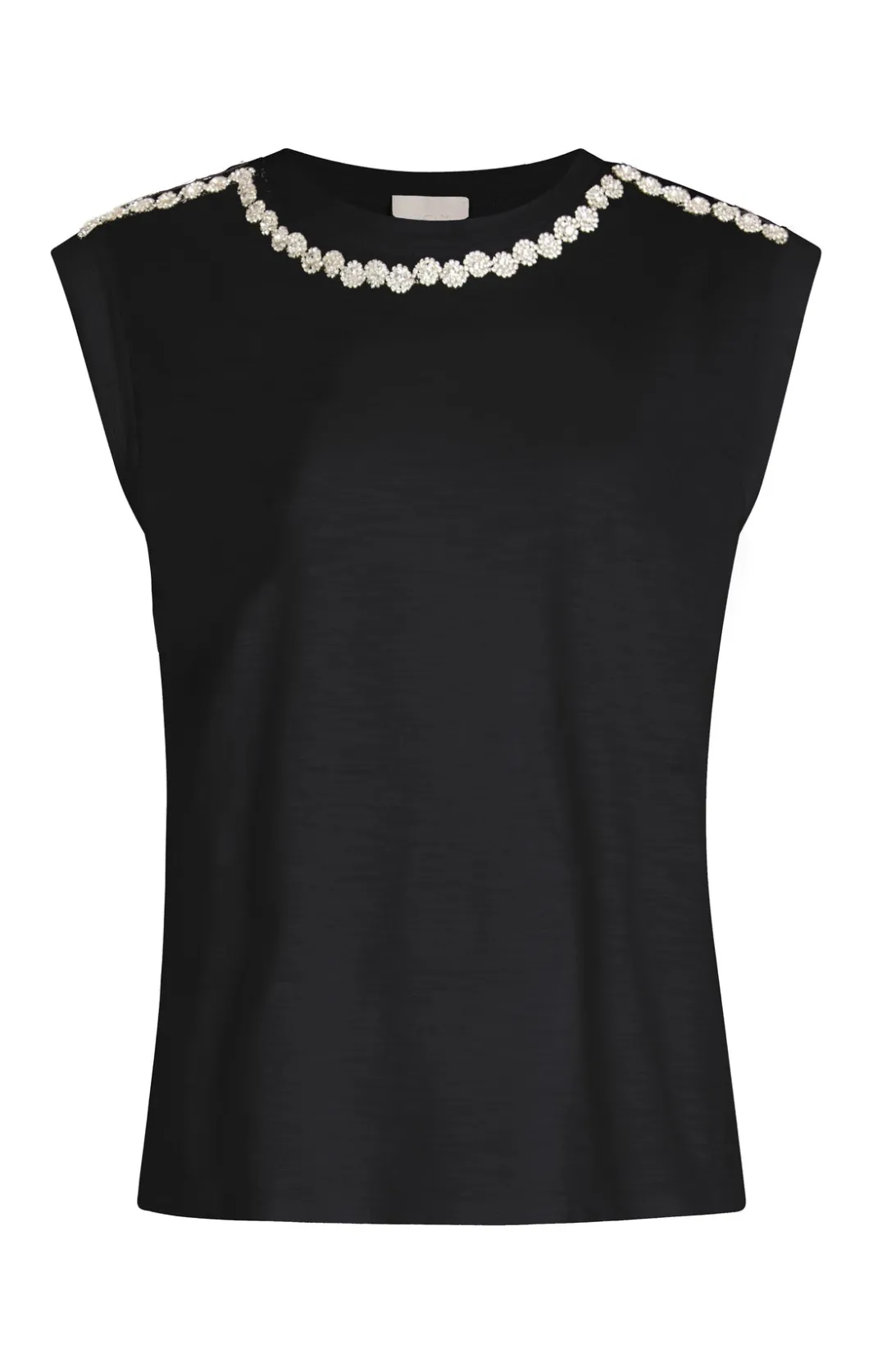 Tees & Pullovers<Cinq à Sept Rhinestone Border Bella Tee Black