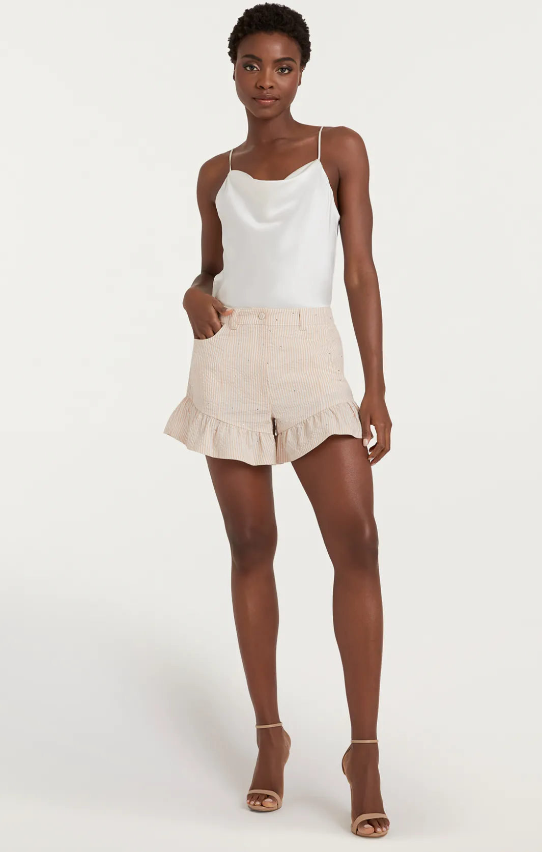 Shorts<Cinq à Sept Rhinestone Ditsy Neema Short White/Plaster