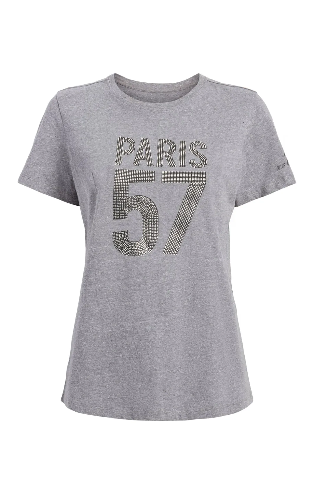 Tees & Pullovers<Cinq à Sept Rhinestone Paris 57 Tee HeatherGrey/Silver