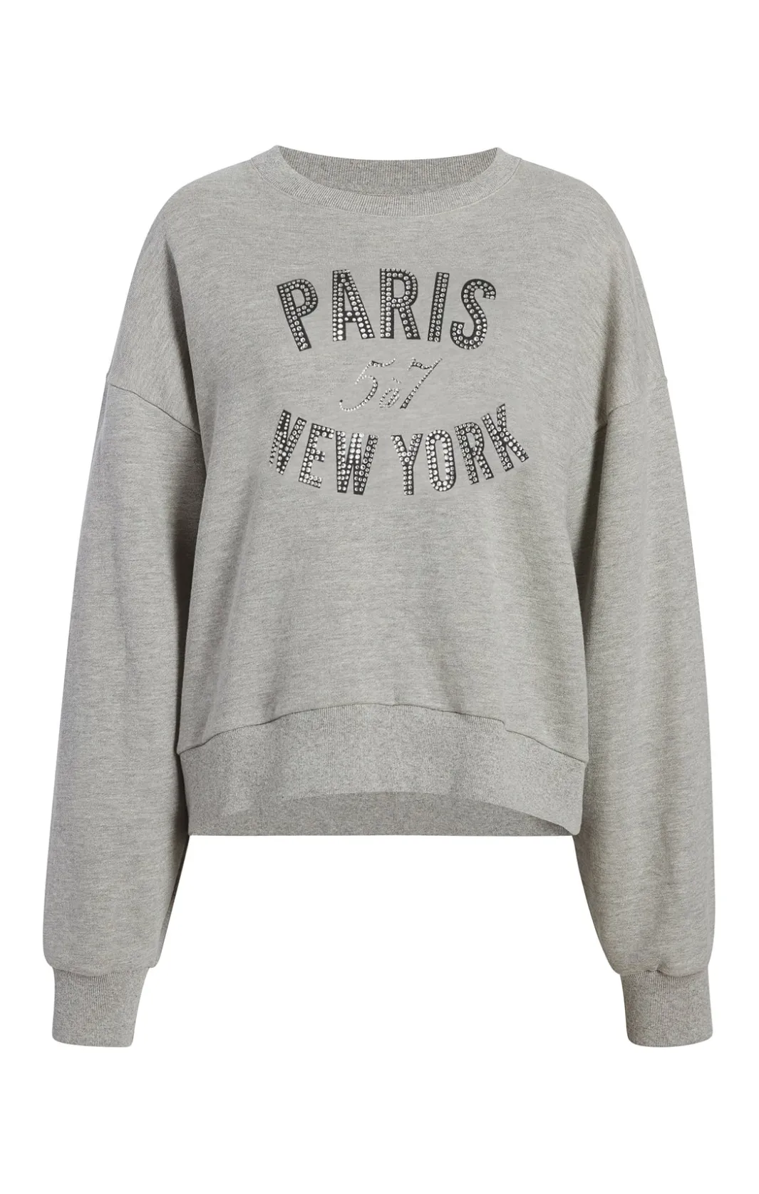 Long Sleeve Tops | Sweaters & Knits<Cinq à Sept Rhinestone Paris New York Brandy Pullover HeatherGrey/black