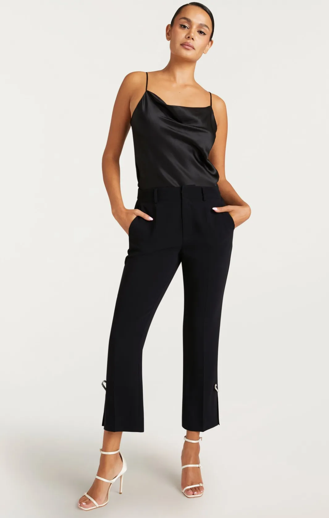 Pants<Cinq à Sept Rhinestone Pin Cropped Kerry Pant Black