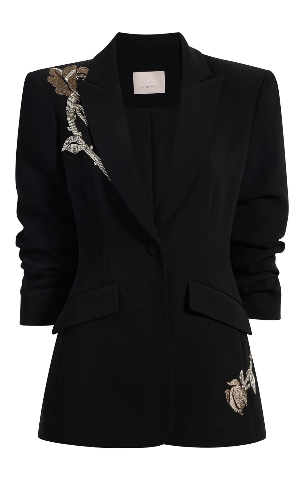 Jackets<Cinq à Sept Rose Embellished Eva Blazer Black