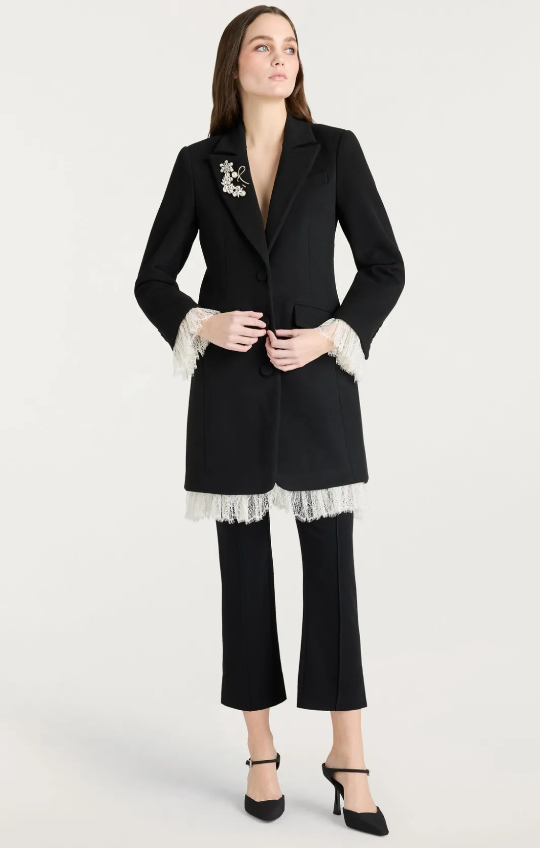 Outerwear<Cinq à Sept Roxie Coat Black/ivory
