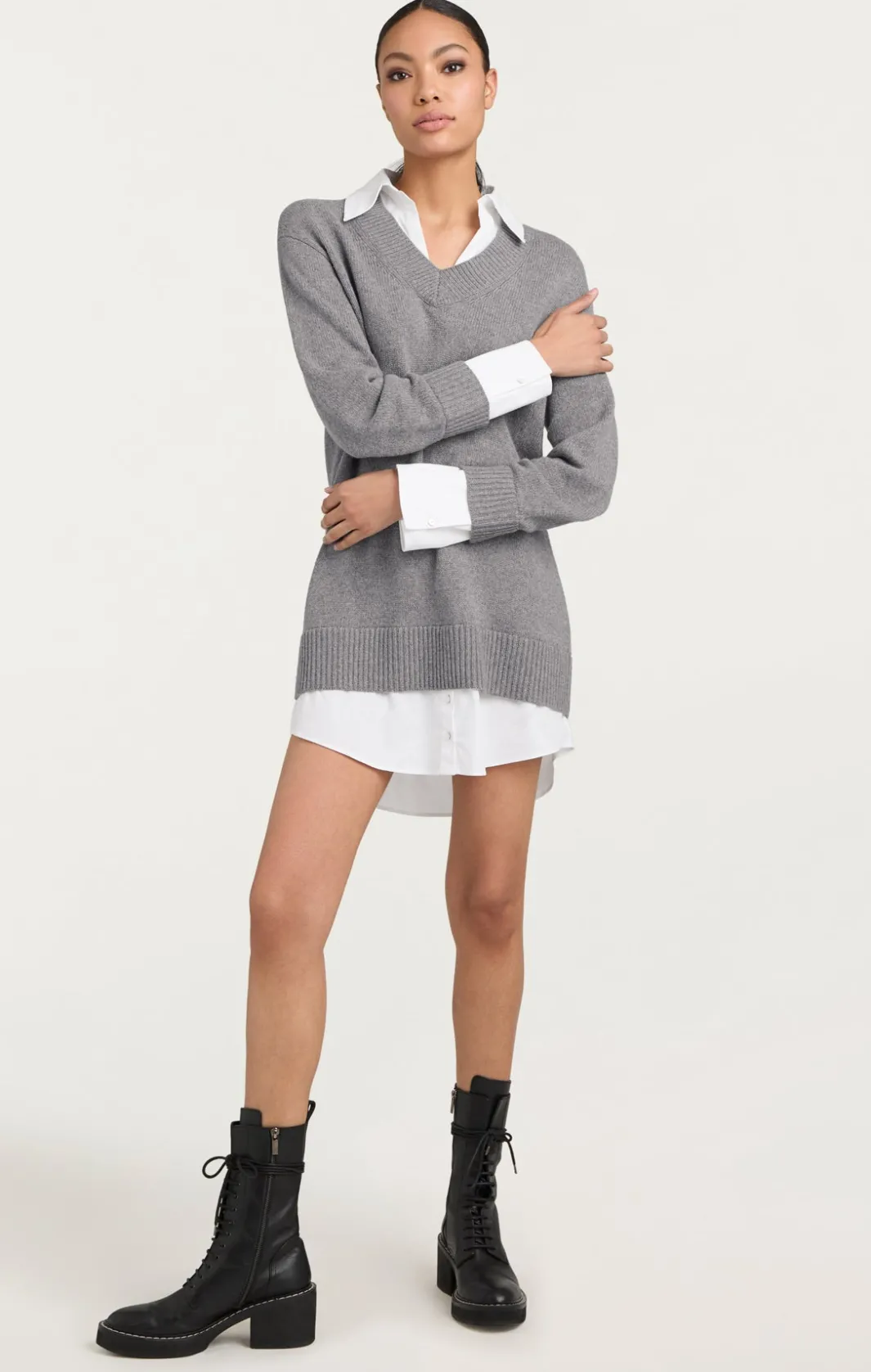 Mini | Sweaters & Knits<Cinq à Sept Santina Dress HeatherGrey/White