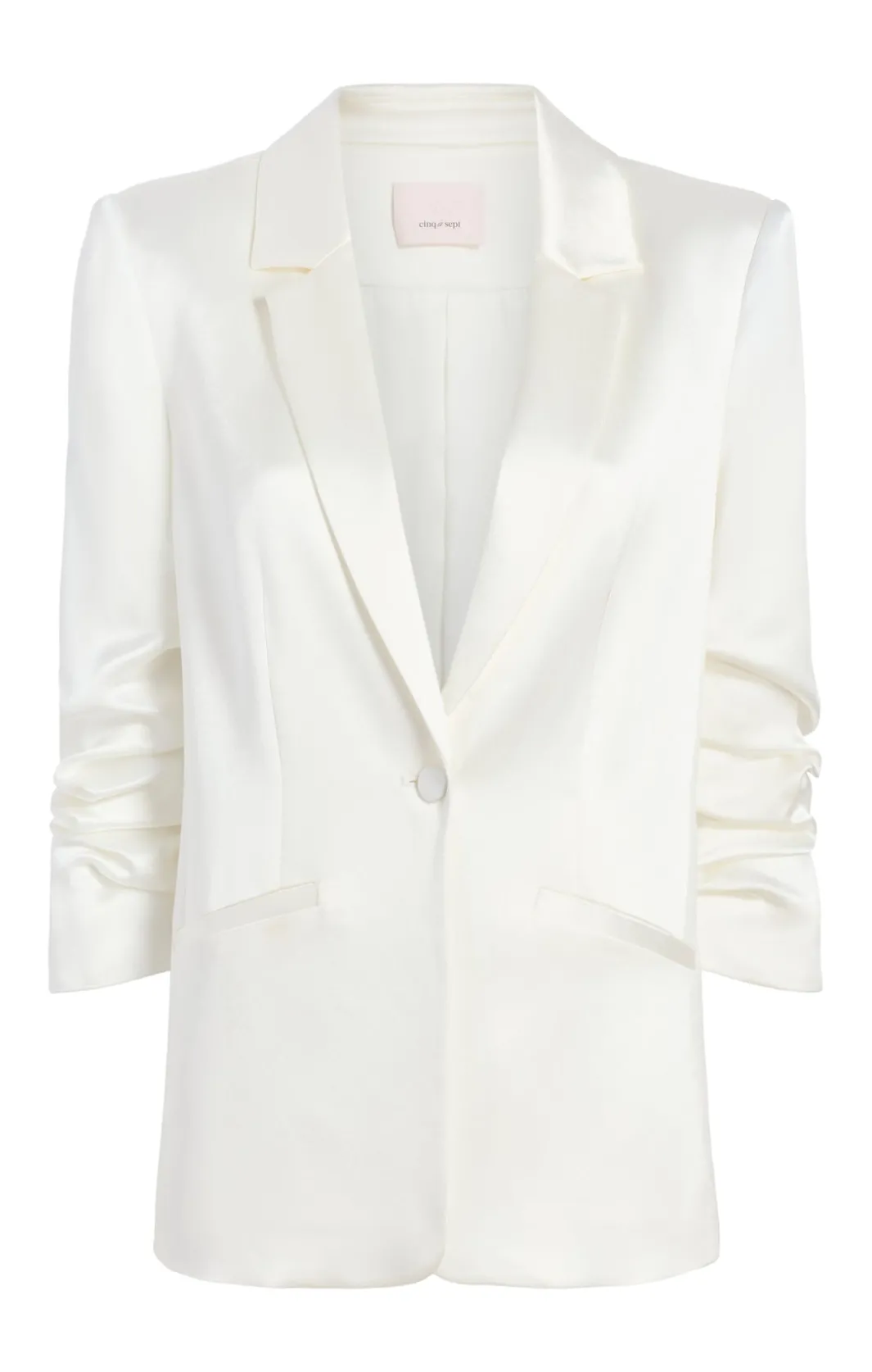 Jackets<Cinq à Sept Satin Kylie Blazer Ivory