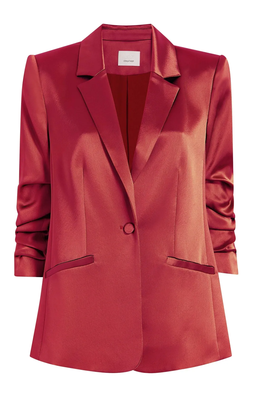 Jackets<Cinq à Sept Satin Kylie Blazer Sumac
