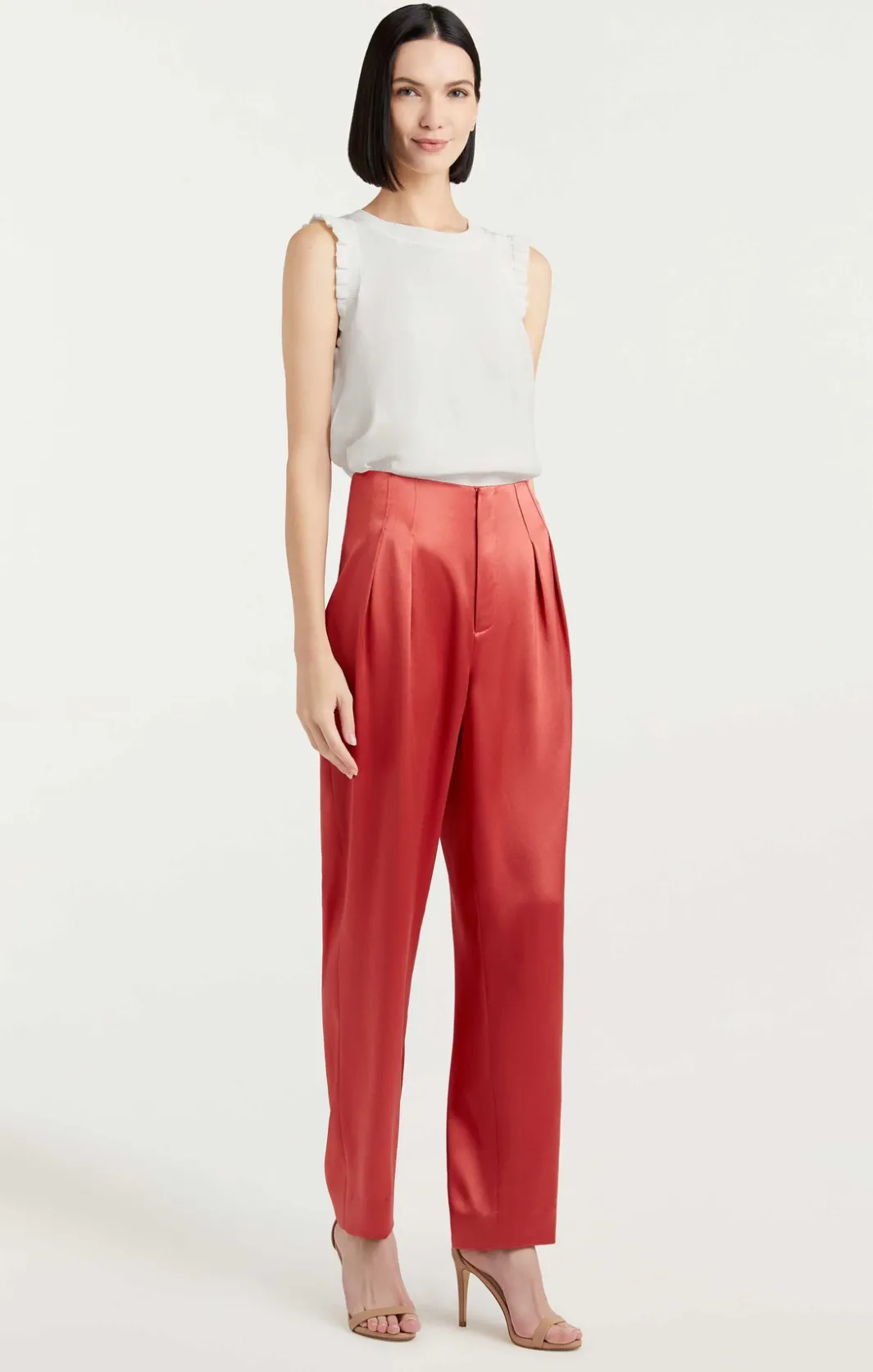Pants<Cinq à Sept Satin Ruthy Pant Sumac