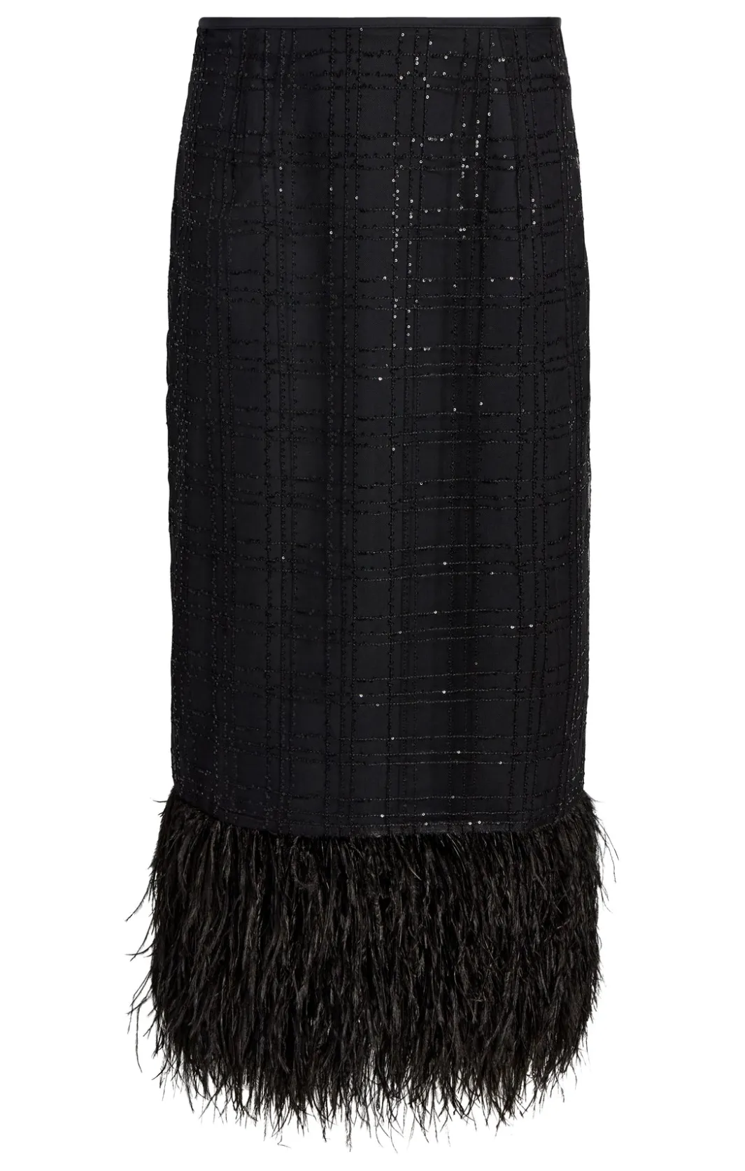 Skirts<Cinq à Sept Sequin Plaid Charisse Skirt Black
