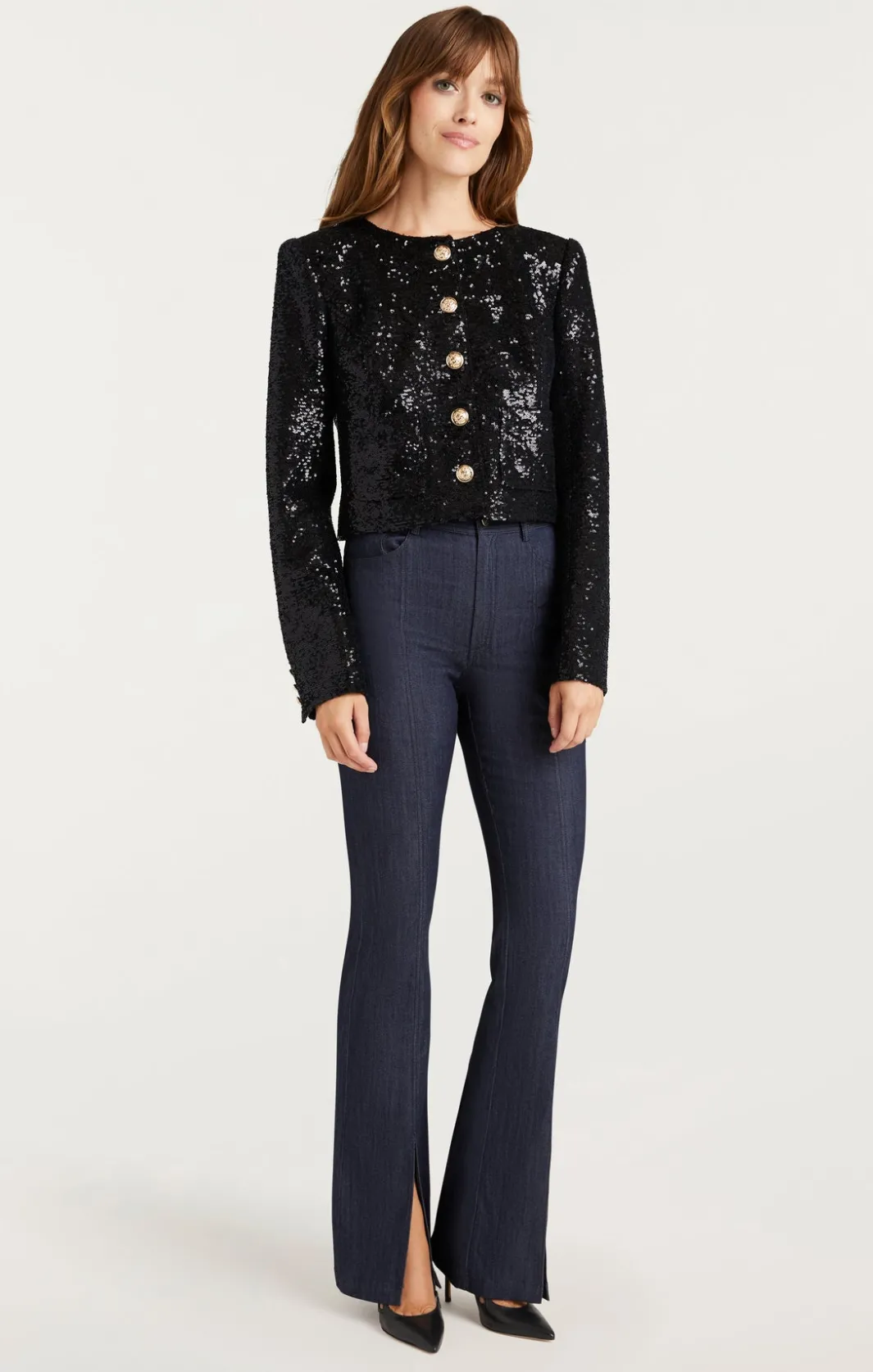 Jackets<Cinq à Sept Sequin Randi Jacket Black
