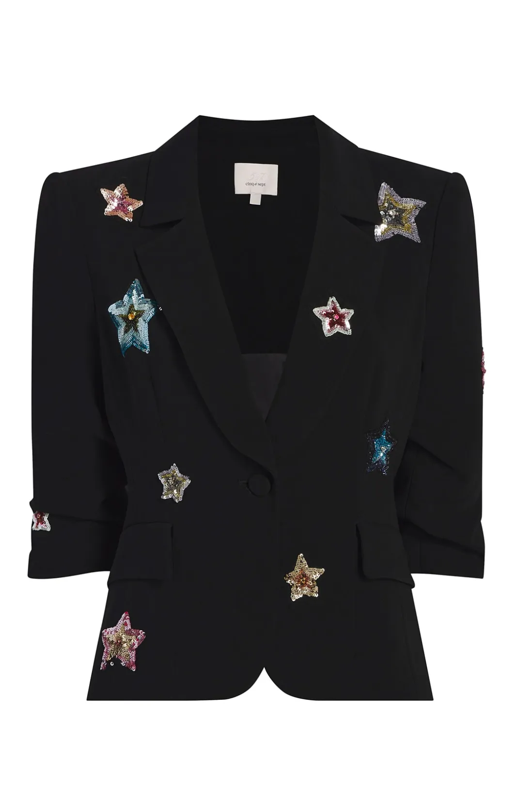 Jackets<Cinq à Sept Sequin Star Le Petit Khloe Blazer Black/multi