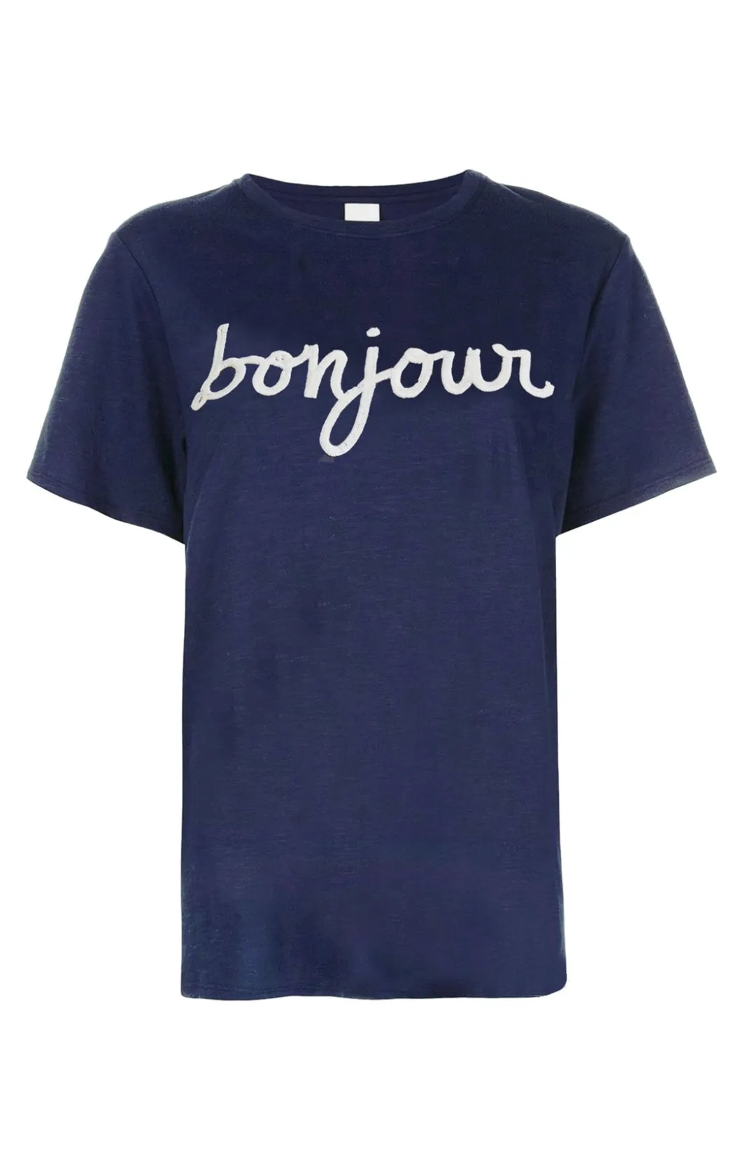 Tees & Pullovers<Cinq à Sept Sequined Bonjour Tee Navy/White