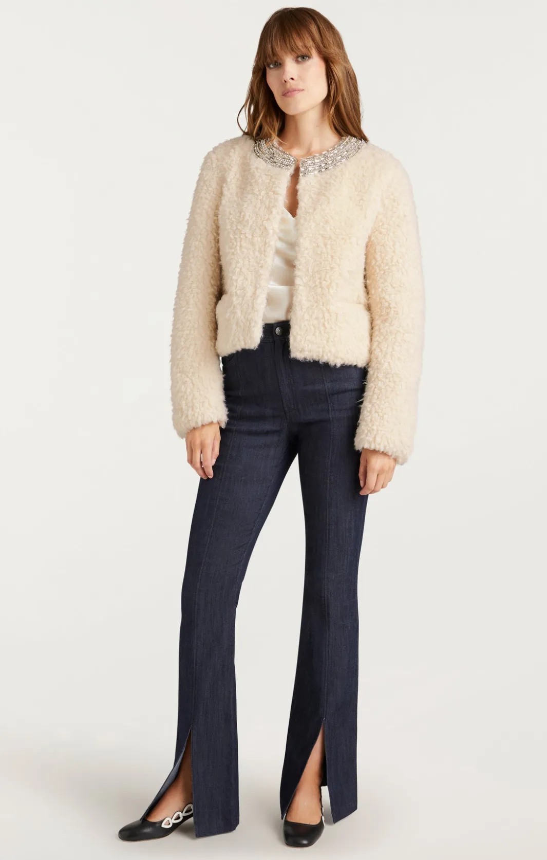 Jackets<Cinq à Sept Shearling Christie Jacket Ivory