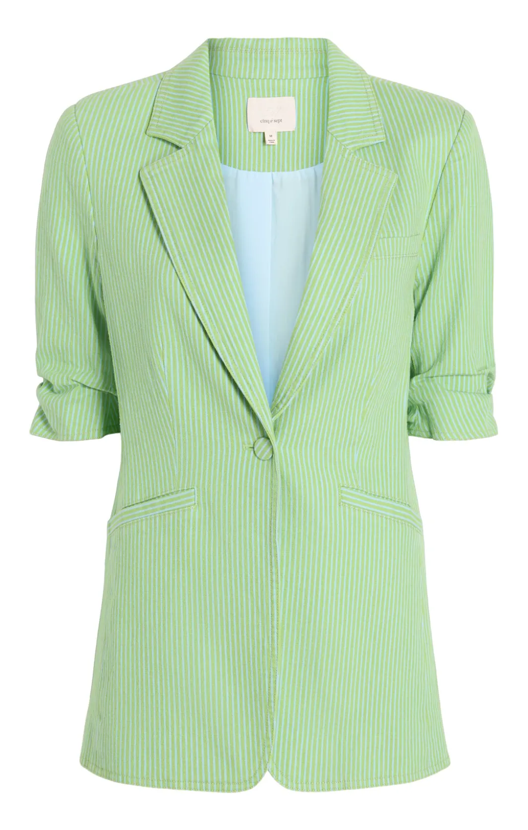 Blazers | Denim<Cinq à Sept Short Sleeve Khloe Blazer LushMeadow/Skylight