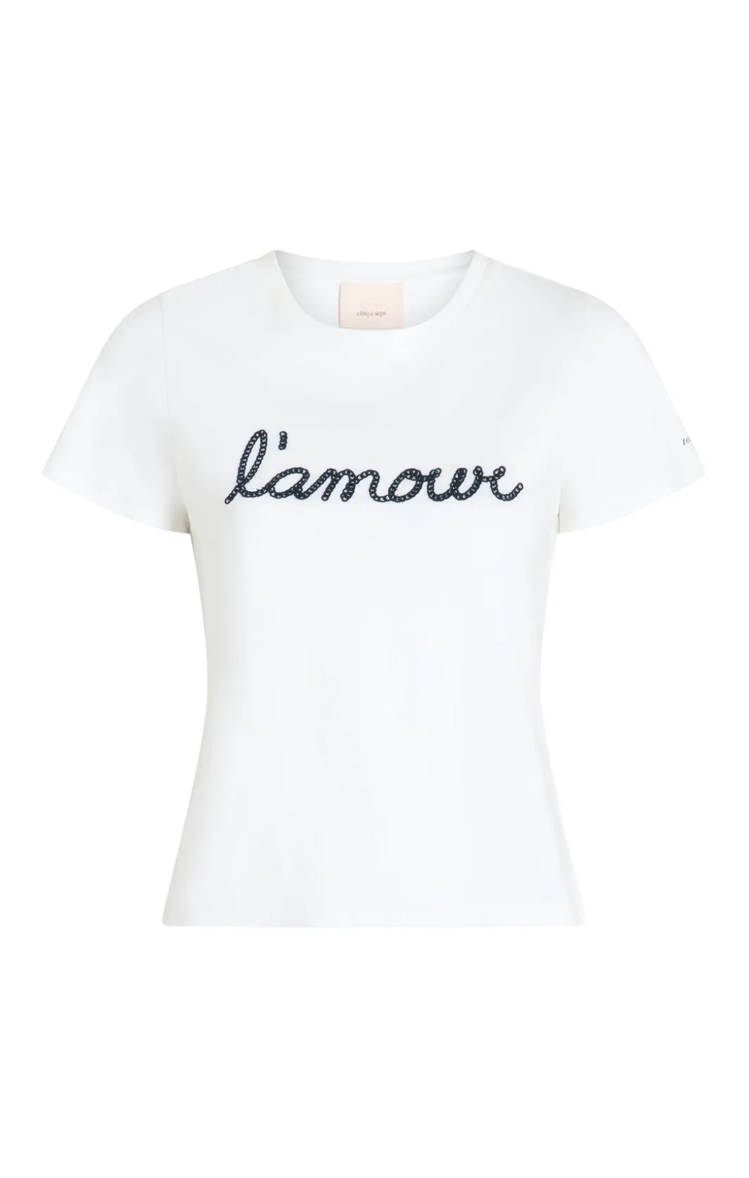 Tees & Pullovers<Cinq à Sept Shrunken L'amour Tee White/navy