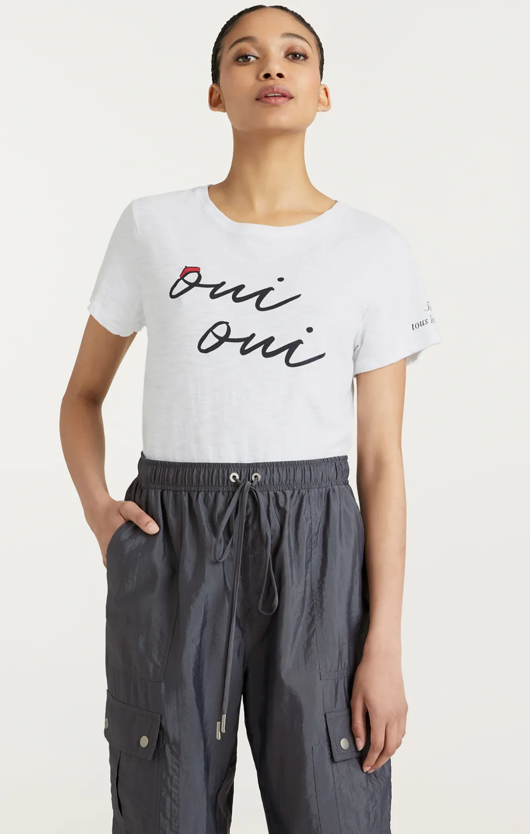 Tees & Pullovers<Cinq à Sept Shrunken Oui Oui Tee White/black