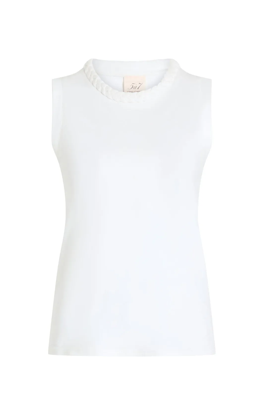 Tank Tops & Camisoles | Tees & Pullovers<Cinq à Sept Sleeveless Braided Tee White