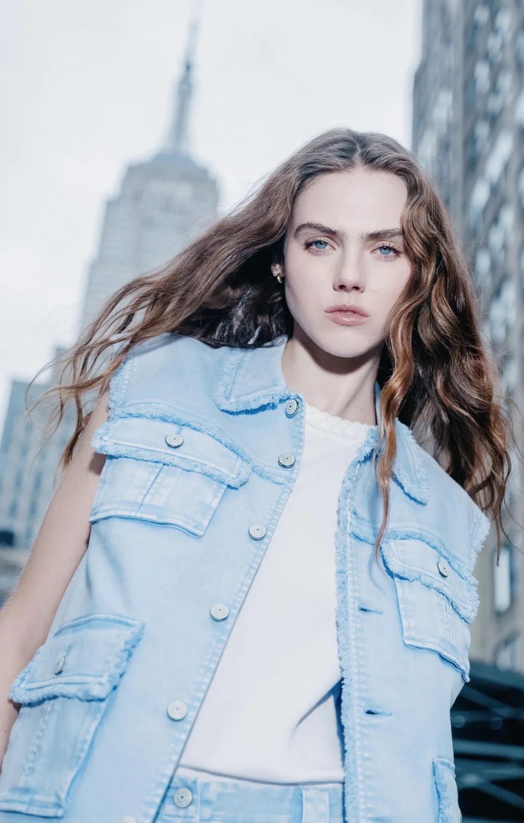 Jackets | Denim<Cinq à Sept Sleeveless Vera Jacket Skylight