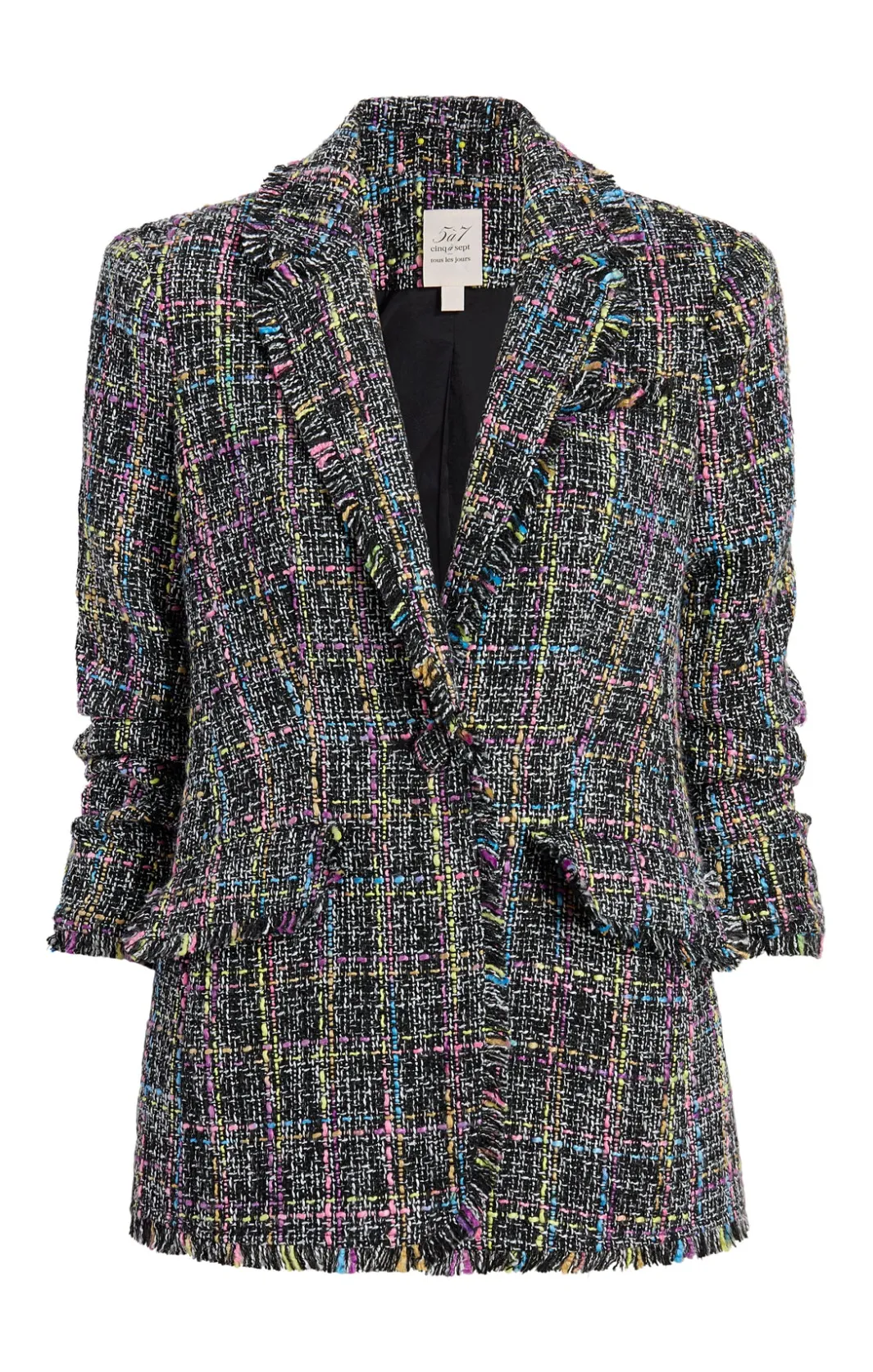 Jackets<Cinq à Sept Spacedye Tweed Khloe Blazer BlackMulti
